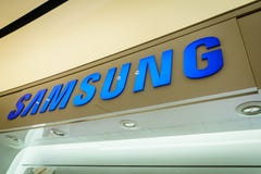 Logo de cabine de Samsung photo stock Logo de cabine de Samsung photo stock