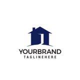 Logo de porte ouverte de Chambre illustration stock Logo de porte ouverte de Chambre illustration stock