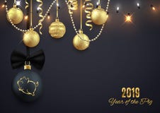 Logo de scintillement de porc sur la boule décorative de Noël, chi 2019 de nouvelle année illustration de vecteur Logo de scintillement de porc sur la boule décorative de Noël, chi 2019 de nouvelle année illustration de vecteur