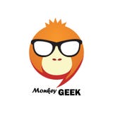 Logo del geek della scimmia illustrazione vettoriale Logo del geek della scimmia illustrazione vettoriale