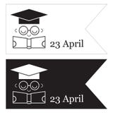 Logo del giorno di libro e di copyright di mondo illustrazione di stock Logo del giorno di libro e di copyright di mondo illustrazione di stock