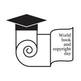 Logo del giorno di libro e di copyright di mondo illustrazione vettoriale Logo del giorno di libro e di copyright di mondo illustrazione vettoriale