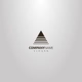 Logo del profilo dell'estratto di vettore di un triangolo attraversato dalle linee di larghezze differenti illustrazione di stock Logo del profilo dell'estratto di vettore di un triangolo attraversato dalle linee di larghezze differenti illustrazione di stock