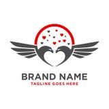Logo dell'uccello di amore royalty illustrazione gratis Logo dell'uccello di amore royalty illustrazione gratis