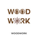 logo della lavorazione del legno isolato su fondo bianco per il vostro web, cellulare illustrazione vettoriale logo della lavorazione del legno isolato su fondo bianco per il vostro web, cellulare illustrazione vettoriale