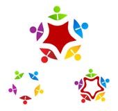 Logo Group Business sulla stella illustrazione vettoriale Logo Group Business sulla stella illustrazione vettoriale