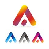 Logo Letter simple A avec Colorfull et gradation et 3D goûtent Illustration Libre de Droits Logo Letter simple A avec Colorfull et gradation et 3D goûtent Illustration Libre de Droits