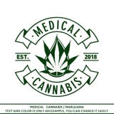 Logo médical de cannabis ou de marijuana Vecteur et illustration Conception de LOGO Calibre de T-shirt illustration libre de droits Logo médical de cannabis ou de marijuana Vecteur et illustration Conception de LOGO Calibre de T-shirt illustration libre de droits