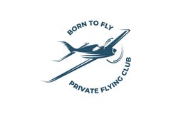 Aircraft logo of private flying club vector illustration Aircraft logo of private flying club vector illustration