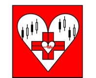 Logo rouge de coeur des derniers soins de santé de style illustration de vecteur Logo rouge de coeur des derniers soins de santé de style illustration de vecteur