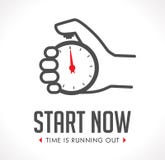 Logo - stopwatch in hand - start stock illustration Logo - stopwatch in hand - start stock illustration