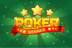 Logo text POKER and gold star, For Ui Game element stock illustration Logo text POKER and gold star, For Ui Game element stock illustration