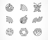 Logo ustawia technologię, technik ikony i symbole -, ilustracja wektor Logo ustawia technologię, technik ikony i symbole -, ilustracja wektor
