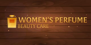 Logo Women`s Perfume. Beauty care. Classic bottle of perfume. Liquid luxury fragrance aromatherapy. Vector illustration. royalty free illustration Logo Women`s Perfume. Beauty care. Classic bottle of perfume. Liquid luxury fragrance aromatherapy. Vector illustration. royalty free illustration