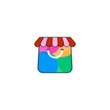 Logotipo colorido do mercado do saco de compras ilustração stock Logotipo colorido do mercado do saco de compras ilustração stock