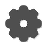 Logotipo da engrenagem em um fundo branco ilustração do vetor Logotipo da engrenagem em um fundo branco ilustração do vetor