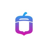 Logotipo da noz com o app móvel do inclinação e estilo moderno - vetor ilustração stock Logotipo da noz com o app móvel do inclinação e estilo moderno - vetor ilustração stock