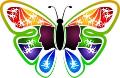 Logotipo de la mujer de la mariposa libre illustration Logotipo de la mujer de la mariposa libre illustration
