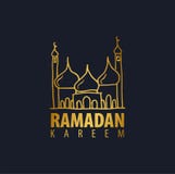 Logotipo de Ramadan Kareem del oro Emblema islámico y árabe Ilustración del vector stock de ilustración Logotipo de Ramadan Kareem del oro Emblema islámico y árabe Ilustración del vector stock de ilustración