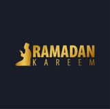 Logotipo de Ramadan Kareem del oro Emblema islámico y árabe Ilustración del vector stock de ilustración Logotipo de Ramadan Kareem del oro Emblema islámico y árabe Ilustración del vector stock de ilustración