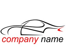 Logotipo de um carro de esportes aerodinâmico ilustração stock Logotipo de um carro de esportes aerodinâmico ilustração stock