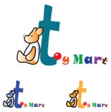 Logotipo del concepto de la tienda de los juguetes de los niños stock de ilustración Logotipo del concepto de la tienda de los juguetes de los niños stock de ilustración