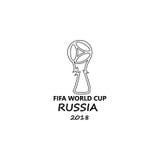 logotipo del icono 2018 del mundial Elemento del mundial 2018 del fútbol para los apps móviles del concepto y del web Línea fina ilustración del vector logotipo del icono 2018 del mundial Elemento del mundial 2018 del fútbol para los apps móviles del concepto y del web Línea fina ilustración del vector