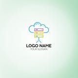 Logotipo del servidor de la nube ilustración del vector Logotipo del servidor de la nube ilustración del vector