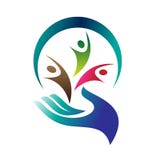Logotipo humano sano en la tierra trasera blanca stock de ilustración Logotipo humano sano en la tierra trasera blanca stock de ilustración