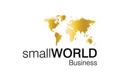 Logotipo pequeno do negócio de mundo