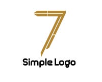 Logotipo siete simple para el negocio ilustración del vector Logotipo siete simple para el negocio ilustración del vector