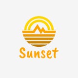 Logotipo simple de la puesta del sol Logotipo de la puesta del sol logotipo plano libre illustration Logotipo simple de la puesta del sol Logotipo de la puesta del sol logotipo plano libre illustration
