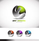 Logotipo verde da empresa 3d da esfera do metal Fotos de Stock Logotipo verde da empresa 3d da esfera do metal Fotos de Stock