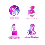 Logotipos del cuidado de niños, de la maternidad y de la maternidad stock de ilustración Logotipos del cuidado de niños, de la maternidad y de la maternidad stock de ilustración