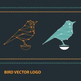 Logotypes with geometric birds made of constellation. royalty free illustration Logotypes with geometric birds made of constellation. royalty free illustration