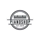 Loja do piano do vetor Ícone da música para a inspiração audio do projeto do logotipo da loja ilustração do vetor Loja do piano do vetor Ícone da música para a inspiração audio do projeto do logotipo da loja ilustração do vetor