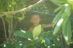 Lokal liten pojke i Bora Bora royaltyfria bilder Lokal liten pojke i Bora Bora royaltyfria bilder