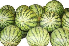 Lokalisierte Stapelwassermelonen auf weißem Hintergrund stockfoto Lokalisierte Stapelwassermelonen auf weißem Hintergrund stockfoto