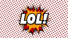 LOL - animation comique de style de ballons de la parole de mot LOL - animation comique de style de ballons de la parole de mot