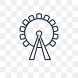 London eye vector icon isolated on transparent background, linea royalty free illustration London eye vector icon isolated on transparent background, linea royalty free illustration