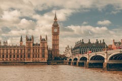 London, UK. Big Ben in Westminster Palace on River Thames royalty free stock photography London, UK. Big Ben in Westminster Palace on River Thames royalty free stock photography