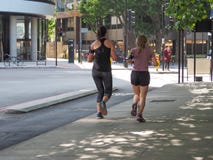 women jogging in London stock photo women jogging in London stock photo