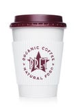 LONDRA, REGNO UNITO - 15 APRILE 2019: Pret una tazza di carta del caff? di Manger dalla catena famosa della caffetteria con il lo fotografie stock LONDRA, REGNO UNITO - 15 APRILE 2019: Pret una tazza di carta del caff? di Manger dalla catena famosa della caffetteria con il lo fotografie stock