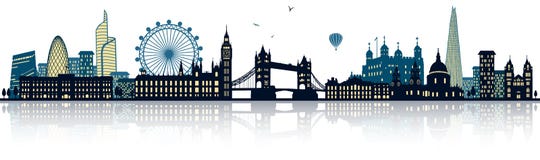Londres detalló vector del horizonte ilustración del vector Londres detalló vector del horizonte ilustración del vector