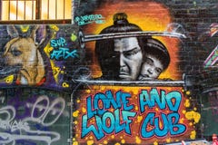 Lone wolf and cub graffiti royalty free stock photos Lone wolf and cub graffiti royalty free stock photos