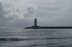Lonely lighthouse in the Bay of Alanya, Turkey. royalty free stock photo Lonely lighthouse in the Bay of Alanya, Turkey. royalty free stock photo