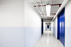 Long Blue Corridor (with Room For Text) Stock Images Long Blue Corridor (with Room For Text) Stock Images