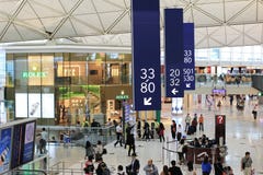 The Long Corridor at Hong Kong airport stock images The Long Corridor at Hong Kong airport stock images