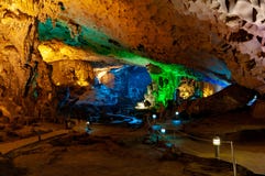 Interior of Surprise Caev in Ha Long Bay, Vietnam royalty free stock images Interior of Surprise Caev in Ha Long Bay, Vietnam royalty free stock images