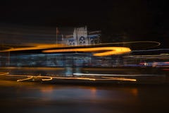 Long exposured light trails of bus stock photography Long exposured light trails of bus stock photography